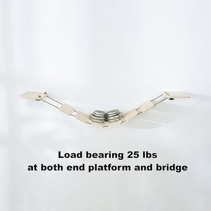 Wall-Mounted Cat Bridge & Shelf – Multi-Functional Climbing Step with Natural Sisal Rope, DIY Feline Highway for Kittens to Large Cats