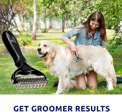 Pat Your Pet Deshedding Brush & Metal Comb Grooming Combo for Cats & Dogs - Image 7