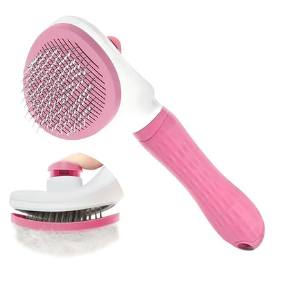 Dog Cat Shedding Brush, Self Cleaning Deshedding Tool for Undercoat, Grooming Rake for Long Short Hair Pets, Skin Friendly Fur Remover