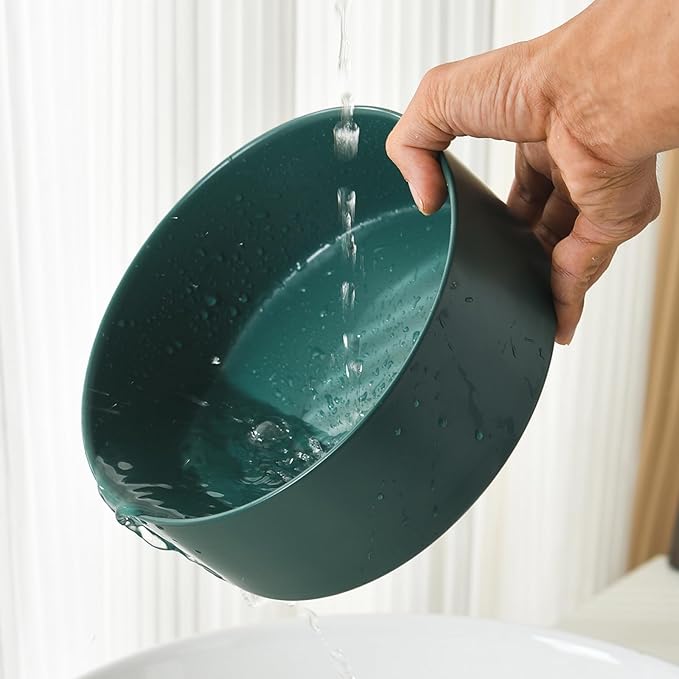 8'' Ceramic Dog Bowl - 70Oz Classic Dogs Food & Water Bowl for Medium and Large Breeds, Heavy-Duty Non-Slip Dog Dish, Food Grade Stoneware Pet Bowl, Dishwasher & Microwave Safe, Green