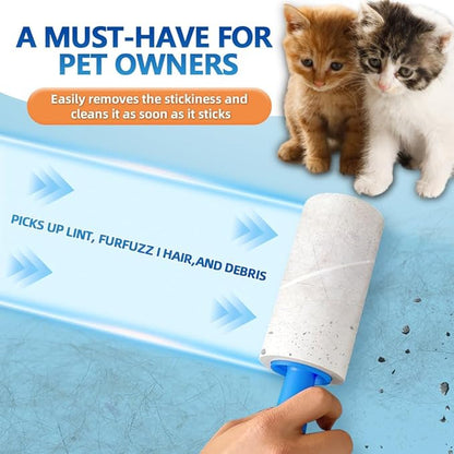 Mucilaginator Pet Hair Adhesive Roller，Removable Cleaning Tape Brush Paper Hair Replacement Roller, 600 Sheet Value Set Roller for Furniture, Clothing and More,Pet Lovers Dogs and Cats