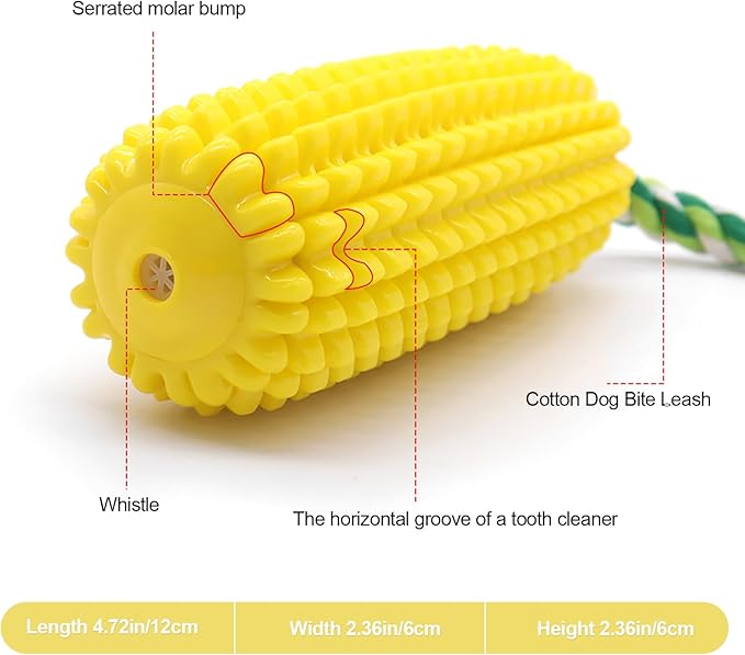 Dog Chew Corn Toy,for Aggressive Chewers Small Medium Large Breed,Interactive Squeaky Dog Tooth Cleaning Tool Water Float Toy,Suitable for Small,Medium and Large Dogs