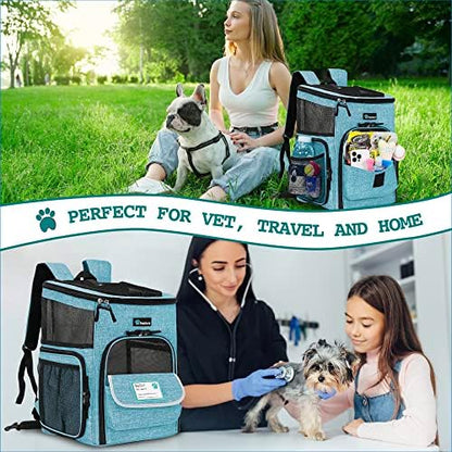 PetAmi Dog Backpack Carrier, Airline Approved 4-Way Entry Cat Bag, Teal - Image 7
