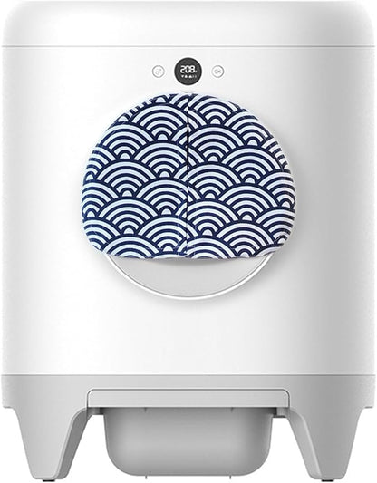 Curtain for Self Cleaning Cat Litter Box,Reduces Cat Litter Bounce, Stops Odors from The Litter Box Self Cleaning (Wave)