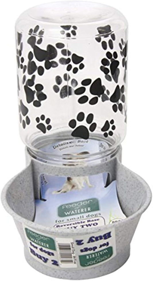 Lixit Reversable Water or Dry Food Feeders for Cats and Dogs (Small, Granite)