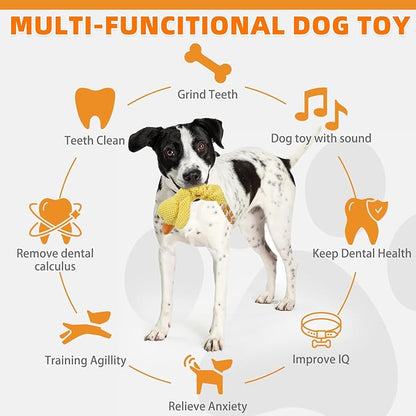 KOOLTAIL Duck Dog Toys, Tough Plush Dog Chew & Squeaky Toys with Crinkle Paper, Interactive Training & Tug of War Puppy Teething Toy for Indoor Outdoor Play, Soft Pet Toy for Small Medium Large Dogs