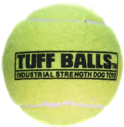 PetSport Tuff Ball - Medium Tennis Balls for Dogs, Chew Toy for Aggressive Chewers, Fetching, Natural Rubber, Certified Non-Toxic, Won't Wear Down Teeth - 2.5" (12 Pack)