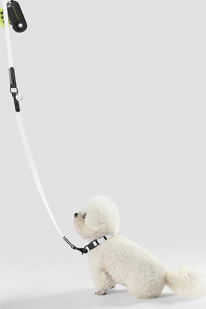 WLK1004F-5SET Luna Small 8FT Adjustable 6-in-1 Waterproof Hands-Free Leash and Collar with LED Flashlight, Bag Dispenser, and Poop Bag Holder, Seltzer