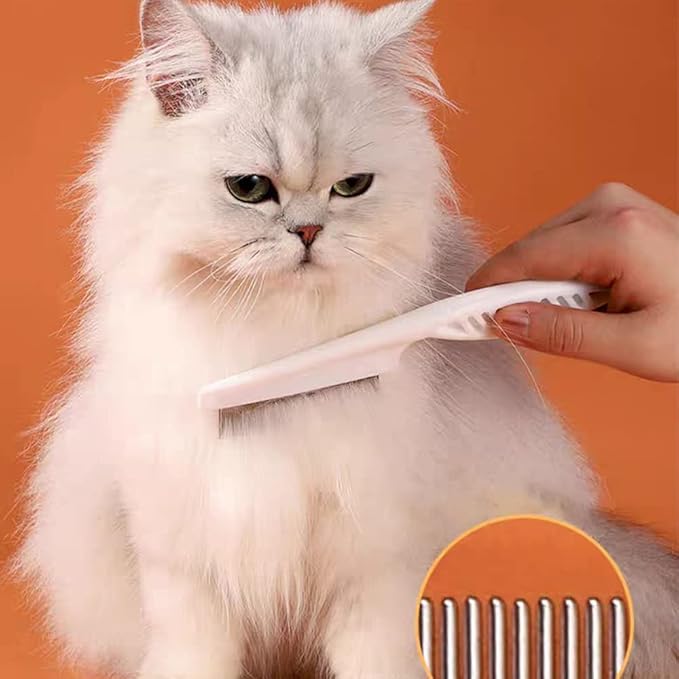 Multifunctional Pet Grooming Comb - 2023 New Magic Stainless Steel Fine-Tooth Massage Comb for Dog and Cat Hair, Stain Tear Removal (2 Pair, Green)