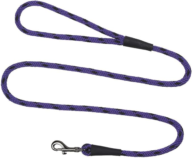 Mendota Pet Snap Leash - British-Style Braided Dog Lead, Made in The USA - Black Ice Purple, 1/2 in x 4 ft - for Large Breeds