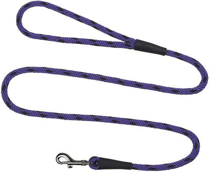 Mendota Pet Snap Leash - British-Style Braided Dog Lead, Made in The USA - Black Ice Purple, 1/2 in x 4 ft - for Large Breeds