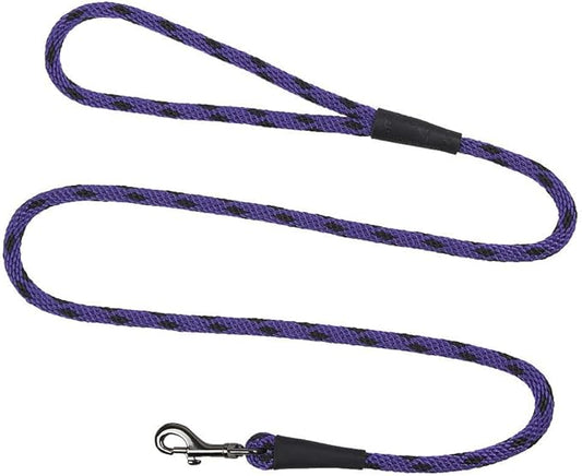 Mendota Pet Snap Leash - British-Style Braided Dog Lead, Made in The USA - Black Ice Purple, 1/2 in x 4 ft - for Large Breeds