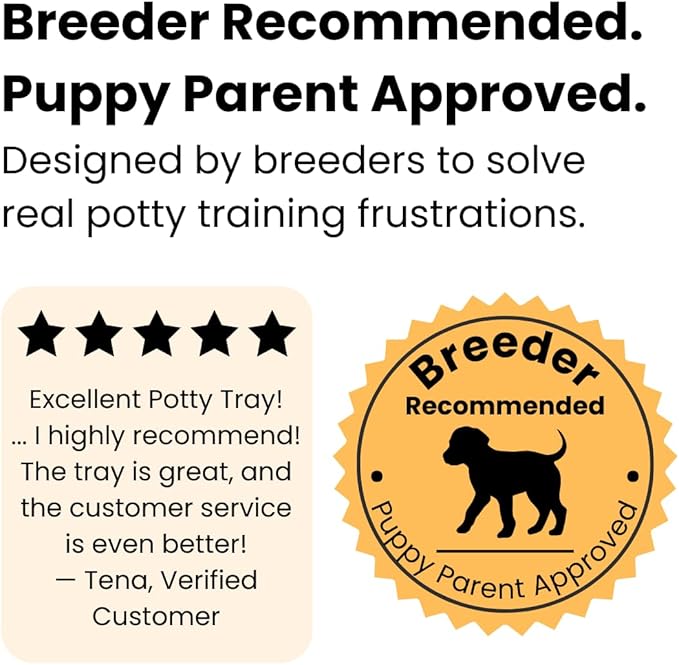 Little Wolves Puppy Potty Tray – 22x22 Shred-Proof Heavy-Duty Training Tray for Puppies & Small Dogs, Easy-Clean, Indoor Dog Pee Pad Holder (Small Gap)