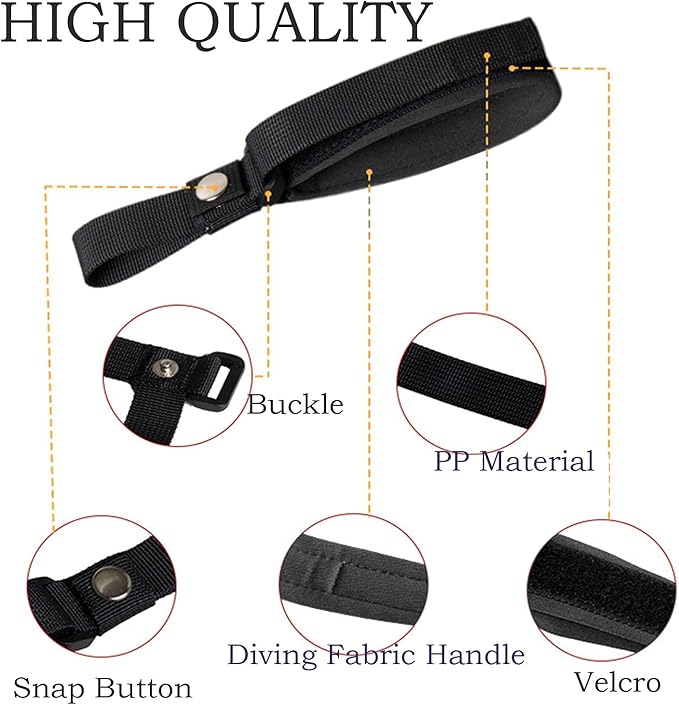 2 Pack Adjustable Wrist Strap for Dog Leash, Dog Leash Wrist Safety Strap for Hands Free, Soft Comfortable Diving Fabric, Black Color