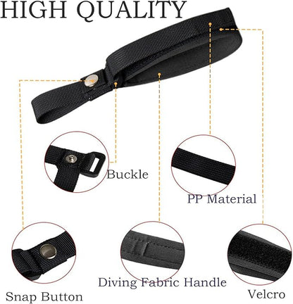 2 Pack Adjustable Wrist Strap for Dog Leash, Dog Leash Wrist Safety Strap for Hands Free, Soft Comfortable Diving Fabric, Black Color