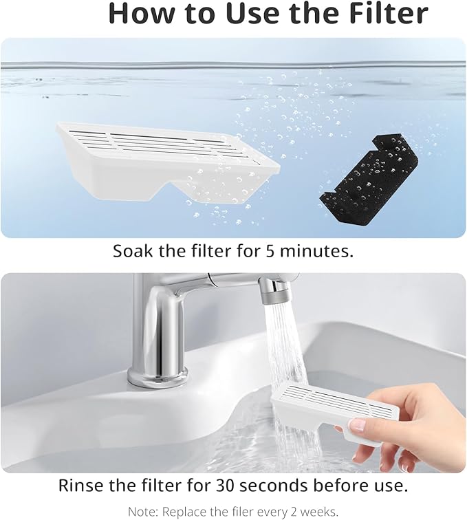 9 Pack Dog Water Fountain Filters for 170oz/5L Pet Water Dispenser Fountain Filters, Supersuki Multiple Filtration Dog Water Filter Replacement(9 Filters+ 9 Sponges)