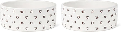 Fringe Studio Speckled Block Bone Medium Wax Resist Ceramic Pet Bowl (6.5" Diameter x 2.5" H, 26 fl.oz.), PetShop Collection (474506) (Pack of 2)