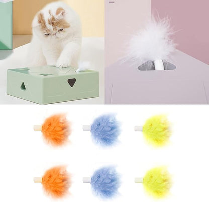 Interactive Cat Toy Funny Simulation Feather Replacements for Head Stick Toy for FOFO Kitten Playing Teaser for Indoor Cats Motion