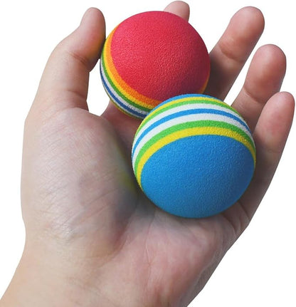 12 Pack Foam Cat Soccer Balls - Soft, Quiet, Interactive Toys for Kitten, Dog, Puppy - Indoor Activity Play, Chase, Training, Chewing