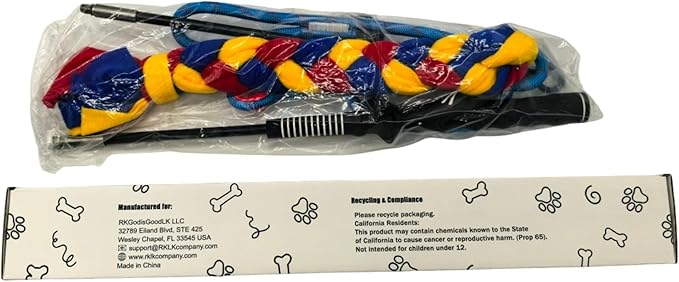 Interactive Flirt Pole Toy for Dogs – Agility Training & Exercise Chase Stick, Durable Tug Teaser Wand with Strong Rope Lure, Outdoor Play Toy for All Dog Sizes (35-Inch Pole)