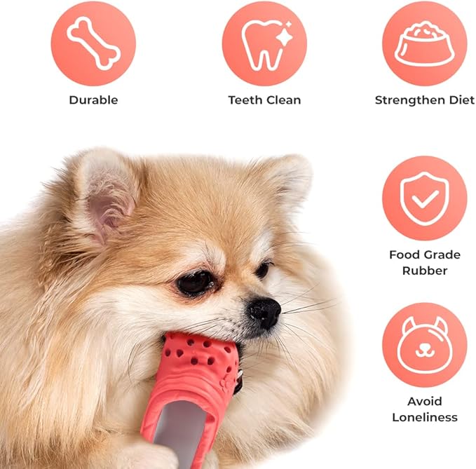 Dog Chew Toy,Durable Rubber Slipper Toy for Puppy,Dog Tough Toys for Pet Training and Cleaning Teeth,Interactive Puppy Toys Aggressive Chewers Small Meduium Breed (Color)
