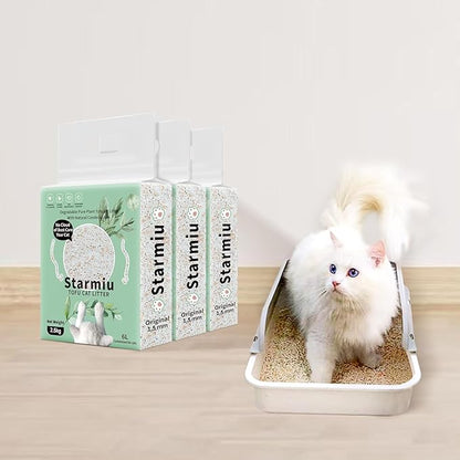 Flushable Tofu Cat Litter, Vanilla Scented – 2.5kg Bag, 100% Natural Plant-Based, Dust-Free, Fast Clumping, Odor Control, Low Tracking, Tofu Litter for Cats
