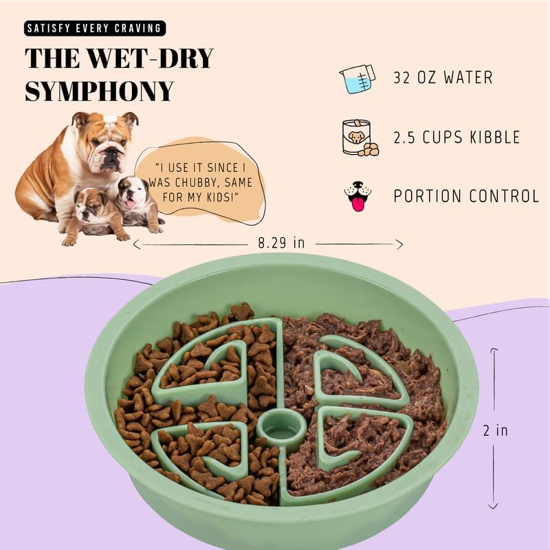 AVERYDAY Slow Feeder Dog Bowls for Large Breeds Fits Raised Feeding Station, Puzzle Dog Food Bowls to Slow Down Eating, Dogs Feeding Bowl with Non-Slip, Slows Feeder Pet Bowl for Wet and Dry Food - Image 4