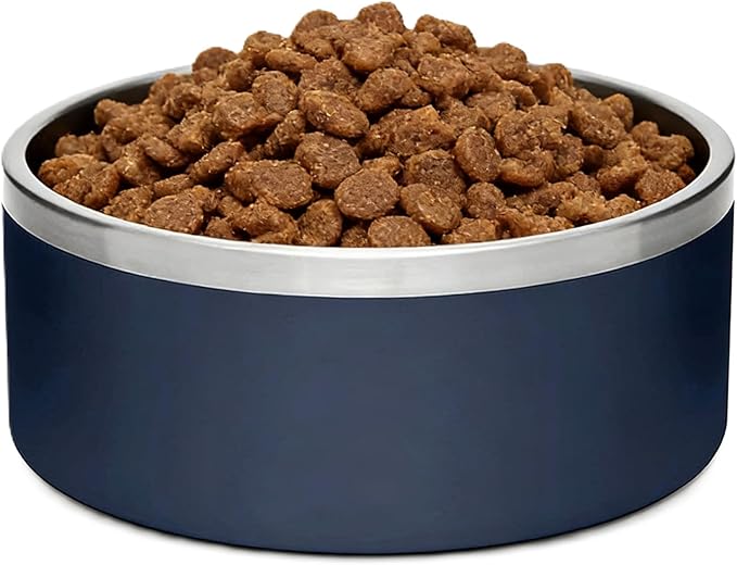 64oz Giant Breed Dog Bowl Non Slip, Commercial Grade Stainless Steel XL Heavy Duty Dog Food Water Bowl for Large Dogs, Dishwasher Safe Jumbo Pet Bowl (Blue)