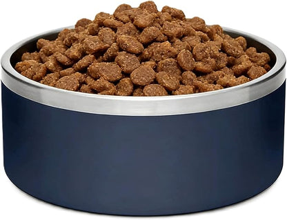 64oz Giant Breed Dog Bowl Non Slip, Commercial Grade Stainless Steel XL Heavy Duty Dog Food Water Bowl for Large Dogs, Dishwasher Safe Jumbo Pet Bowl (Blue)
