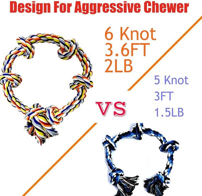 2 Pack Large Dog Rope Toy for Aggressive Chewer - Heavy Duty, Durable & Tough Chew Rope - Tug of War Play, Outdoor & Indoor - Chewing Tugging & Pulling for Large Breed Big Dog