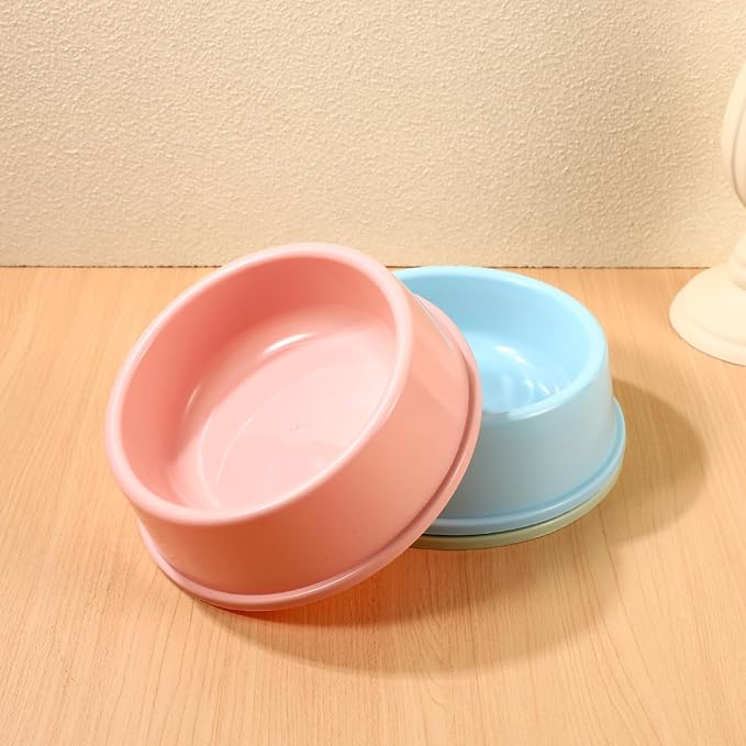 Balacoo 3 Pcs Large Plastic Dog Bowl, Candy Color Reusable Pet Food and Water Bowl, Stackable Dog Food Dishes for Puppy Cat Rabbit - Smooth Edges, Random Color