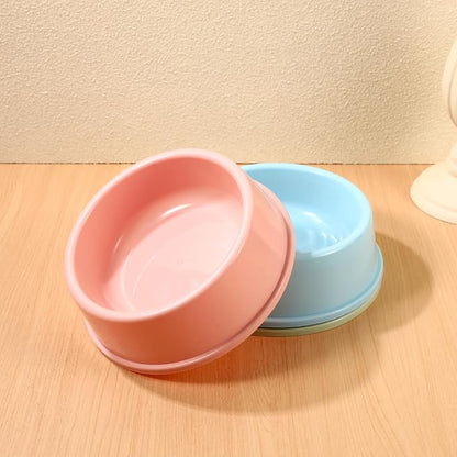 Balacoo 3 Pcs Large Plastic Dog Bowl, Candy Color Reusable Pet Food and Water Bowl, Stackable Dog Food Dishes for Puppy Cat Rabbit - Smooth Edges, Random Color