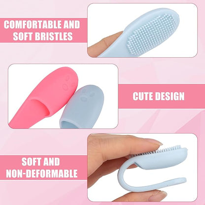 6pcs Cat Chin Brushes, 2025 New Soft Silicone Cleaner Pet Finger Toothbrush Cats Chin Scrubber Tooth Brush Comb in Improved Design for Dogs Pets Facing Cleaning Grooming