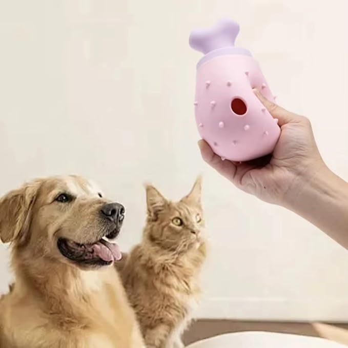Cat Dog Slow Feeder Set Textured Slow Lick Mat & Drumstick Puzzle Toy Food Grade Silicone Easy to Clean Anti-Slip Base Pet Accessories (Puzzle Toy 2pcs)