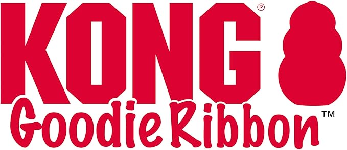 KONG Goodie Ribbon - Stuffable Natural Rubber Dog Toy - with Four Fillable Goodie Grippers for Enrichment Play - Bone-Shaped Chew Toy - for Medium Dogs