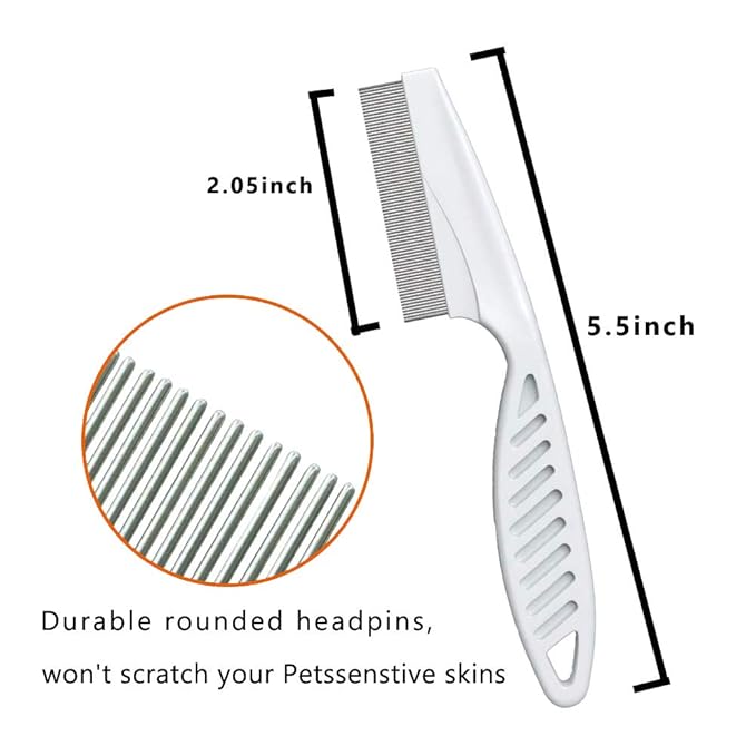 Pet Comb for Dogs & Cats,Small Dog & Cat Grooming Comb 3 Combs,Pet Long & Short Stainless Steel Teeth Shedding Comb for Removing Matted Fur, Knots & Tangle(3pack)