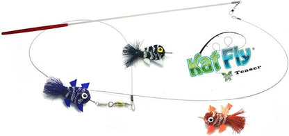 KatFly Teaser Wand Kit - 3 Mini Clownfish (Kit 1) Cat Toy Wand