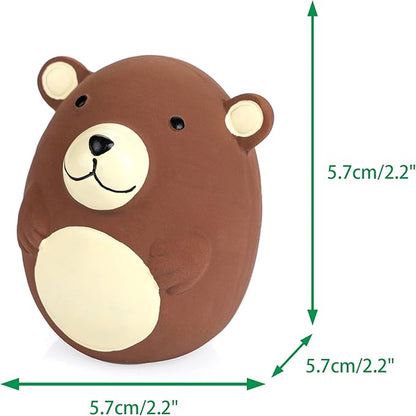 CHIWAVA 4 Pack Squeak Latex Dog Toy Funny Brown Bear Sets Pet Interactive Play for Small Dogs