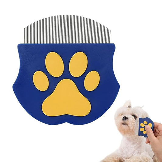 Pet Detangling & Flea Comb for Dogs and Cats – Stainless Steel Fine Teeth Grooming Comb for Tangled Hair, Flea Removal, and Shedding Control – Ideal for Long & Short Haired Pets (Blue)