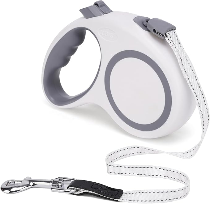 Retractable Dog Leash, 30 FT/ 20 FT Dog Walking Leash for Small Medium Large Dogs up to 77 lbs/ 44 lbs, Heavy Duty No Tangle (White, 20 FT (0-44 lbs))