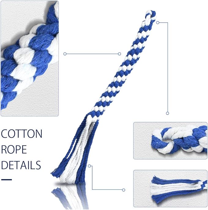 ASOCEA 3 Pack Dog Rope Toys Dog Flirt Pole Replacement Toys Interactive Cotton Dog Toys Teething Chew Toys for Boredom Tether Lure Toy for Tug of War Braided Rope Toy to Outdoor Exercising