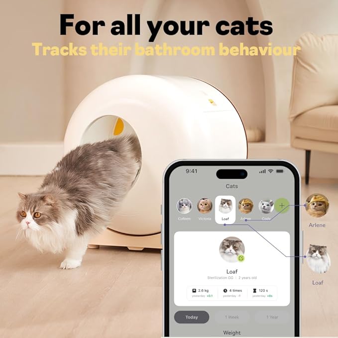 FurryTail Automatic Litter Box, self Cleaning Litter Box for Multiple Cats, Odor Control, Easy Access Step for Senior Cats