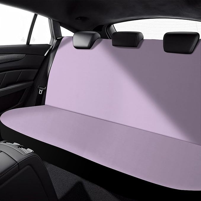Men's Car Seat Cover, Padded Rear Bench Universal Fit Auto Soft Back Seat Cover, Dirt Proof Dog Car Back Seat Cover Compatible with Light Purple