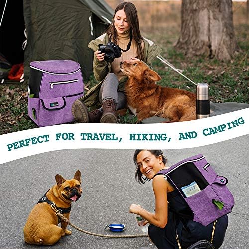 PetAmi Dog Travel Backpack 27L Airline Approved Pet Supplies Bag, Purple - Image 6