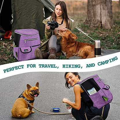 PetAmi Dog Travel Backpack 27L Airline Approved Pet Supplies Bag, Purple - Image 6