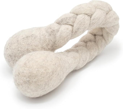 Glaciart One 15-Inch Dog Wool Rope Toy - Durable Chew Toys for Small and Medium Breeds - Natural, Plastic-Free, Non-Allergic - Long-Lasting Play and Activity Ball for Dogs, Indoors and Outdoors