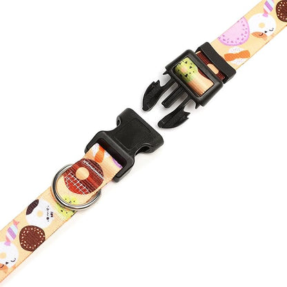 Mercano Adjustable Dog Collar - Special Design Patterns, Soft Nylon Comfortable Sturdy Pet Collar for Small Medium Large Dogs (S, Beige Cookie)
