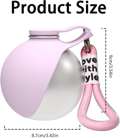 2 in 1 Portable Dog Water Bottle, Water Bottle for Dogs on Walks with Built-in Bowl – Portable Travel Dispenser, Leak Proof Stainless Steel Pet Water-Bottles for Travel Walking Hiking(Pink)
