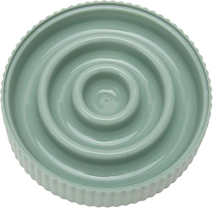 Dog Food Bowl Slow Down Eating Slow Feeder Pet Bowl Prevent Choking Interesting for Small Medium Dogs (Green)