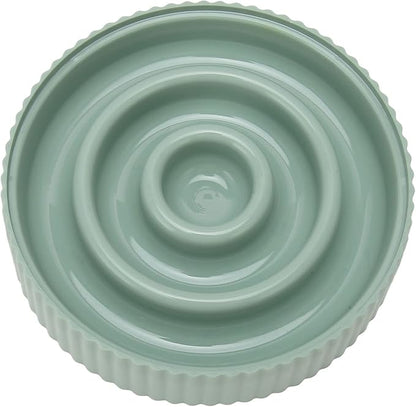 Dog Food Bowl Slow Down Eating Slow Feeder Pet Bowl Prevent Choking Interesting for Small Medium Dogs (Green)